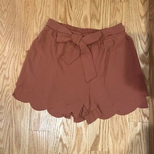 NWT Elastic Scalloped Shorts